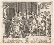 Plate 4: Psyche's father consulting the Oracle, accompanied by another king, from the Story of Cupid and Psyche as told by Apuleius