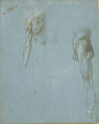 Two studies of a standing male nude