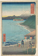 富士三十六景  相模七里ケ浜|View of Mount Fuji from Seven-ri Beach, Province of Sagami (Sōshū: Shichi-ri ga hama), from the series Thirty-six Views of Mount Fuji (Fugaku sanjūrokkei)