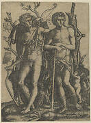 Apollo standing at the left, his hand resting on the shoulder of Hyacinthus, Cupid in the lower right