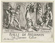 Titelprent voor de prentserie 'Balli di Sfessania'/'Dansen van Sfessania'