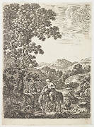 Four landscapes: Shepherd on horseback