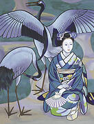 Maiko with Cranes