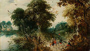 Forest View with Travellers