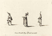 Lady with Plumed Hat, and Two Gentlemen