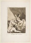 Plate 40 from 'Los Caprichos': Of what ill will he die? (De que mal morira?)