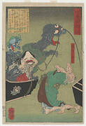 The greedy lady with the box of demons, from the series 100 Ghost Stories of China and Japan