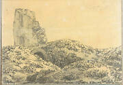 Ruined Roman Tower in a Landscape (Smaller Italian Sketchbook, leaf 5 recto)