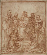 Enthroned Madonna with Child and eight saints (composition study for the altar painting in Sarzana)