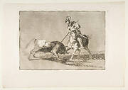 Plate 11 from the 'Tauromaquia':The Cid campeador spearing another bull.