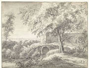 Landschap met een stenen brug