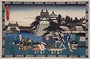 Act III: Bannai, Retainer of Moronao, with List of Presents to Appease Moronao, Watched by Honzō at Left