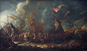 Naval combat between Christians and Turks