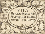 Title Page for "The Life of the Virgin in Emblems"