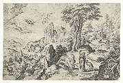 Landschap met het offer van Isaak