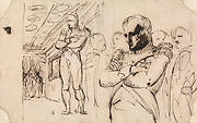 Studies of Napoleon, arms folded, with other figures