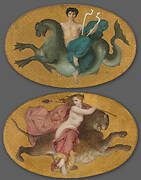 Arion on a Sea Horse and Bacchante on a Panther (pair)