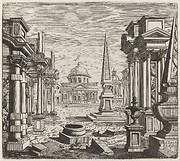 Architectural Fantasy with Obelisks, Ruins, and a Piazza