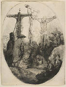 Christ Crucified Between Two Thieves; oval plate