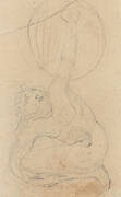 A Crouching Figure Holding a Shield [verso]