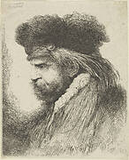 Bearded Man in a Fur Cap, Facing Left