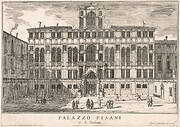 Plate 96: View of the facade of the Pisani Palace in Campo Santo Stefano, Venice, 1703, from "The buildings and views of Venice" (Le fabriche e vedute di Venezia)