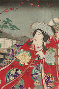 Kabuki actor (Ichikawa Danjuro) playing dance princess (Yaegakihime)