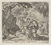 Plate 13:Jupiter and Callisto (Calisto a Iove comprimitur), from Ovid's 'Metamorphoses'