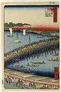 Ryogoku Bridge and the Great Riverbank, No 59 from One Hundred Views of Edo