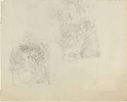 Studies for a Monument with Angels Reaching Down to a Praying Figure [recto and verso]