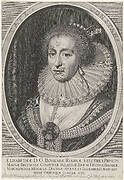 Portret van Elisabeth Stuart, keurvorstin van de Palts, koningin van Bohemen