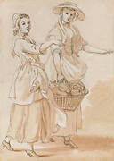 Two Girls Carrying a Basket