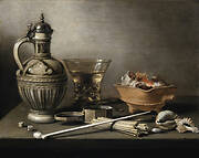 Still Life with a Stoneware Jug, Berkemeyer, and Smoking Utensils