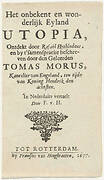 Titelpagina voor: T. Morus, Het onbekent en wonderlijk eyland Utopia, 1677