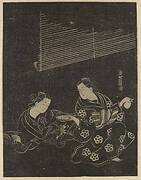 Woman pouring sake for another woman (Stone print)