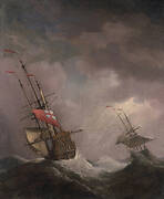 An English Ship at Sea Running In a Gale