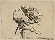 L'Homme Raclant un Gril en Guise de Violon (Man Scraping a Grill in the Guise of a Violin), from Varie Figure Gobbi, suite appelée aussi Les Bossus, Les Pygmées, Les Nains Grotesques (Various Hunchbacked Figures, The Hunchbacks, The Pygmes, The Grotesque Dwarfs)