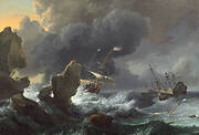 Ships in Distress off a Rocky Coast