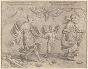 Cupid Dancing between Two Women