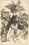 Coat of Arms with a Lion and a Cock