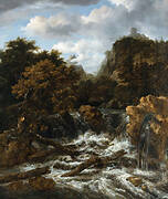 Norwegian Landscape with Waterfall