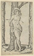 Saint Sebastian tied to tree pierced with arrows, from the series 'Piccoli Santi' (Small Saints)