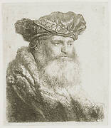 Bearded man in a velvet cap with a jewel clasp