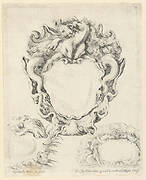 Three Escutcheons, No. 9 from "Raccolta di varii cappriccii et nove inventioni di cartelle et ornamenti"