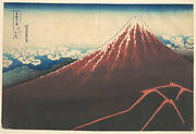 冨嶽三十六景　山下白雨|Storm below Mount Fuji (Sanka no haku u), from the series Thirty-six Views of Mount Fuji (Fugaku sanjūrokkei)