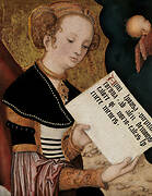 Female Saint (Saint Agnes?) with Inscription