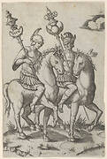 Titus and Vespanian both on horseback