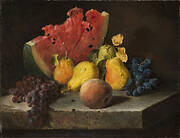 Still Life with Watermelon, Pears, Grapes