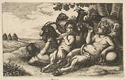 Two young satyrs and a boy