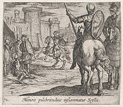 Plate 72: Scylla Watching Minos from the Castle Walls (Minois pulchritudine inflammatur Scylla), from Ovid's 'Metamorphoses'